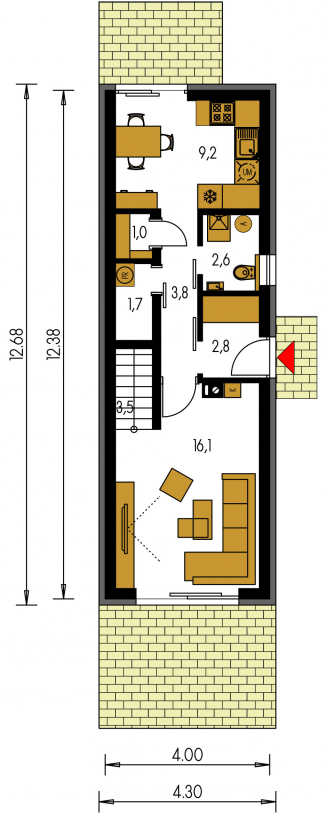 Image miroir | Plan de sol du rez-de-chaussée - ZEN 4